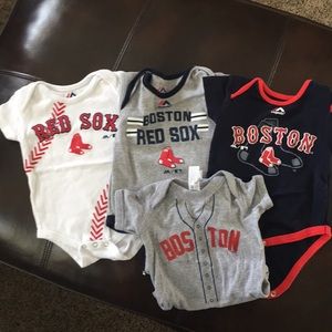 Four Red Sox onesies.  Size 3-6 months.
